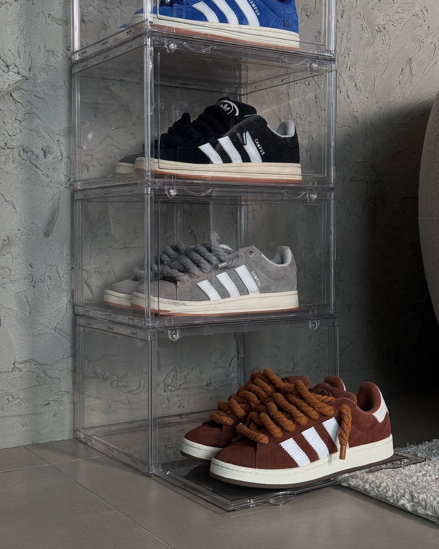 קופסאות אחסון שקופות (8 יח') פתיחה רחבה