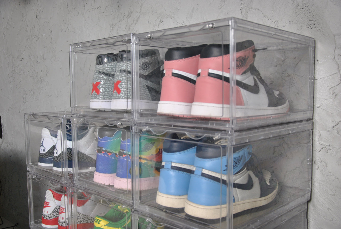 קופסאות אחסון שקופות (8 יח') פתיחה צרה