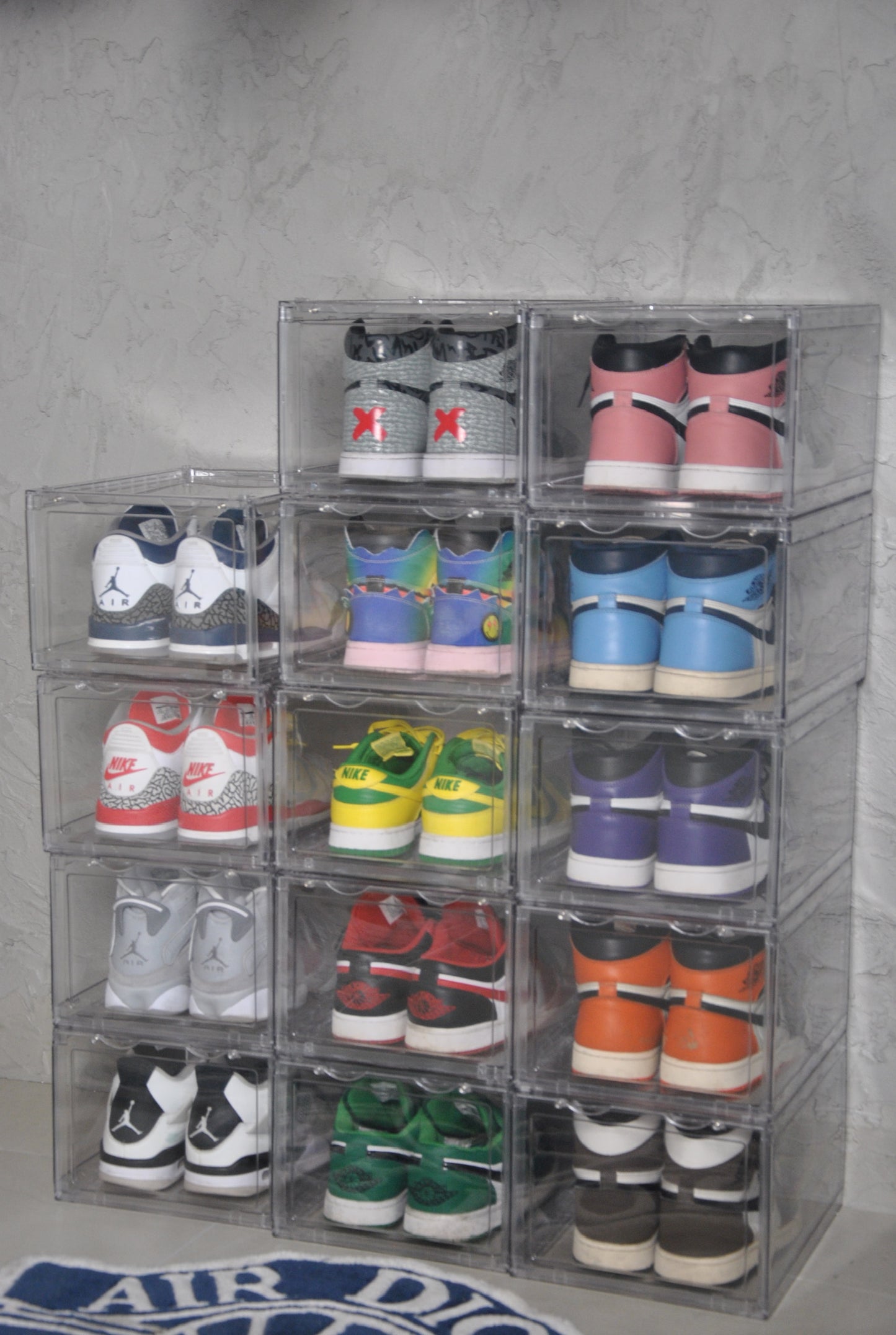 קופסאות אחסון שקופות (8 יח') פתיחה צרה