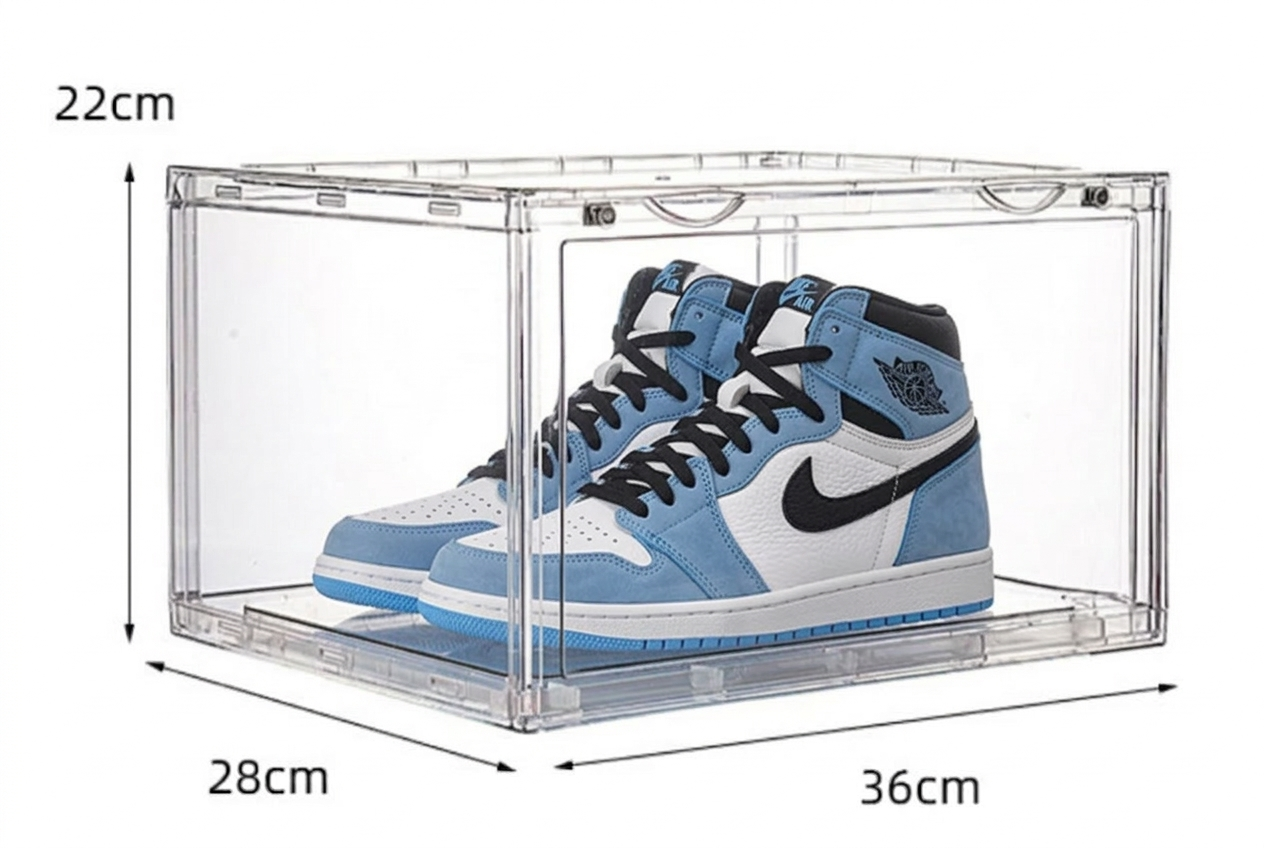 קופסאות אחסון שקופות (8 יח') פתיחה רחבה